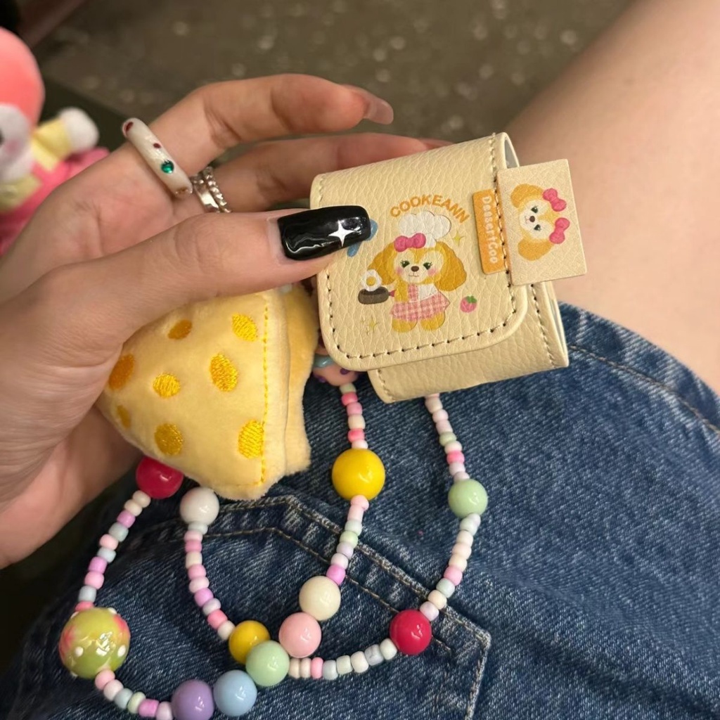 Vỏ Bảo Vệ Hộp Sạc Tai Nghe bluetooth Không Dây Airpods Pro / 1 / 2 / 3 Bằng Da Hình Gấu / Bánh Kem