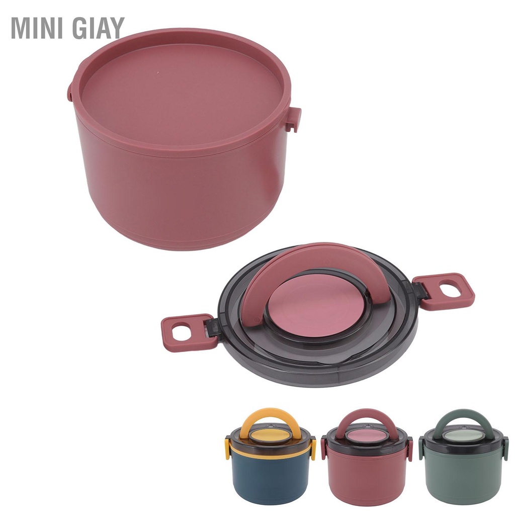 Mini Giay Hộp Cơm Trưa 1000Ml Thiết Kế Ngăn Có Thể Tháo Rời Chống Rò Rỉ Bento Di Động Cho Buổi Dã Ngoại Văn Phòng Tại Nhà Học Sinh