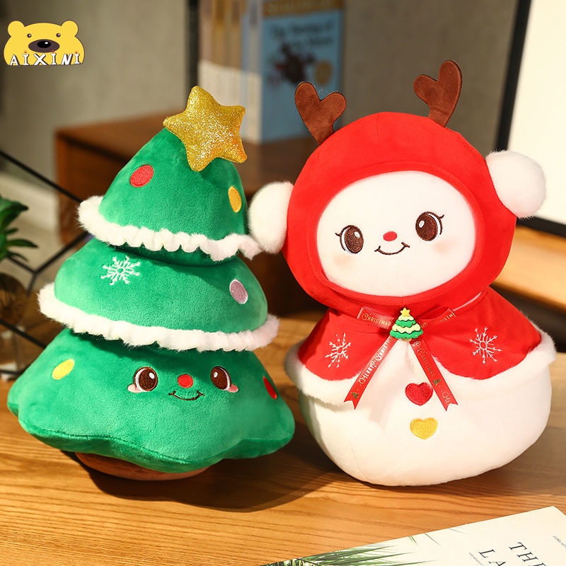 Búp Bê Nhồi Bông 5 Trong 1 Hình Quả Táo / Hươu / Người Tuyết / Ông Già Noel / Cây Thông Giáng Sinh