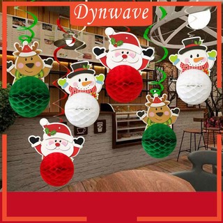 Set 6 quả cầu giấy tổ ong treo trần nhà trang trí giáng sinh