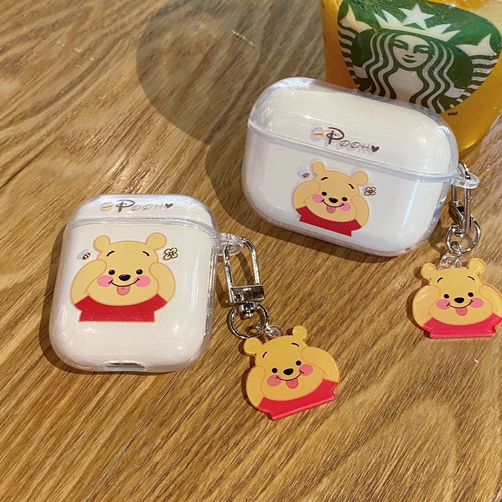 Vỏ Bảo Vệ Hộp Sạc Tai Nghe airpods pro 2 3 1 Bằng tpu Mềm Chống Sốc Hình Gấu Và Dâu Tây