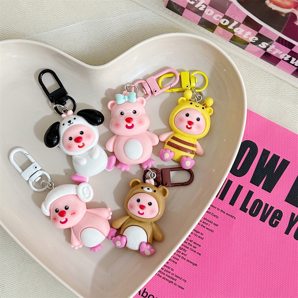 Móc Khóa Nhựa pvc 6cm Hình Trái Tim Dễ Thương