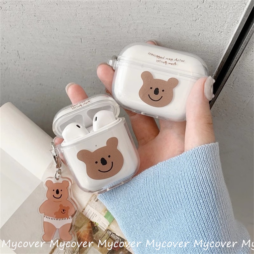 Dễ Thương Vỏ Bảo Vệ Hộp Sạc Tai Nghe airpods1 / 2 airpods 3 2 airpods pro Trong Suốt Họa Tiết Chú Gấu Chống Bụi Bẩn