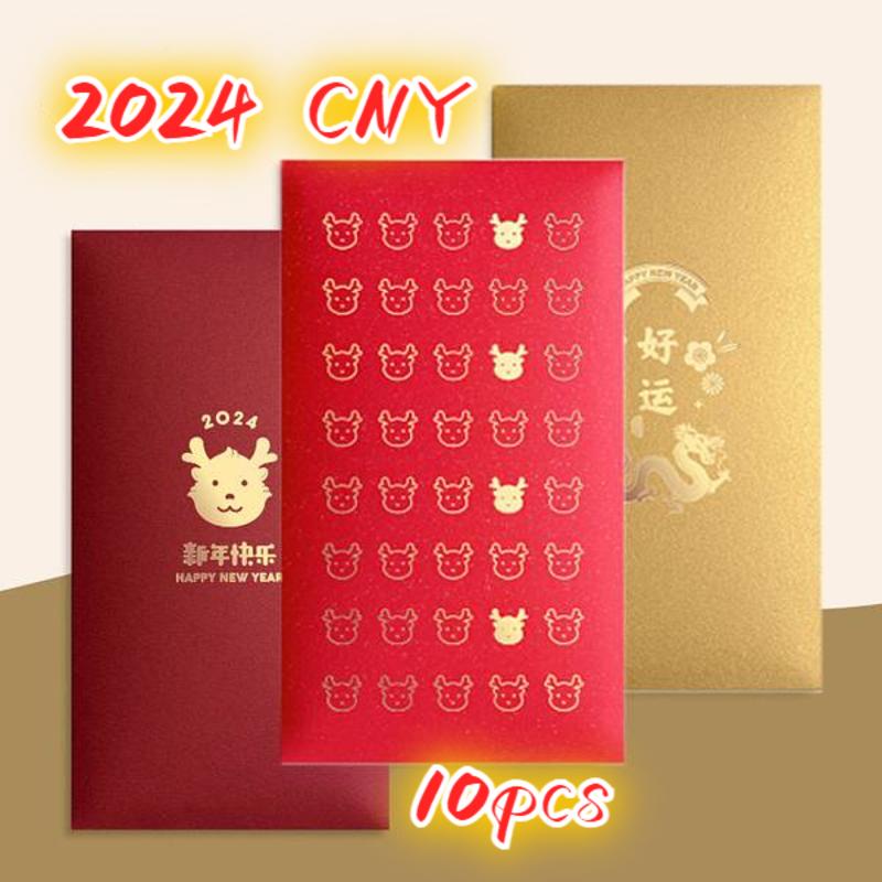 Bao Lì Xì Năm Mới 2024 angpao angpow cny Trung Hoa ang pao angpau Tùy Chỉnh In logo Màu Vàng Đồng Cho Trẻ Em Dragon Year Red Packet 2024 Angpao Angpow Packet Cny Chinese New Year Ang Pao Angpau Packets Custom Printing Logo Gold Plain Money Envelope