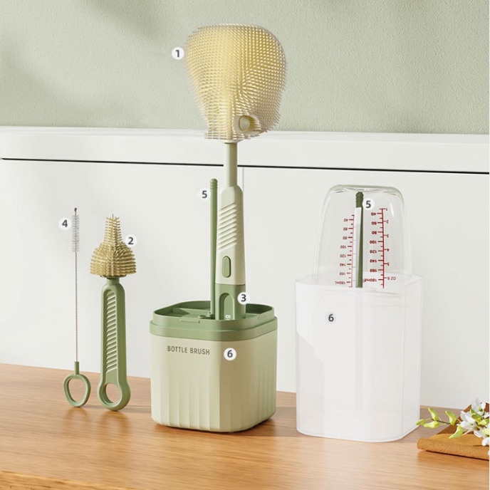 Bộ Cọ silicone Vệ Sinh Bình Sữa Em Bé Đa Năng 6 Trong 1