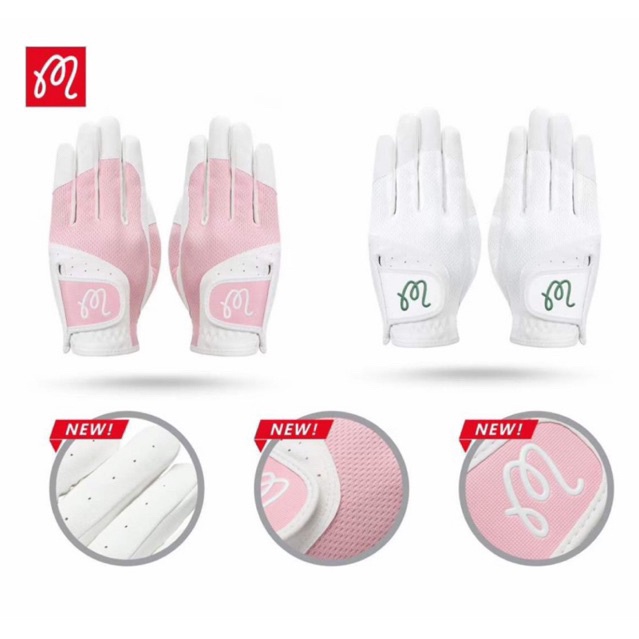 Găng tay golf nữ malbon hàng nhập khẩu - Găng tay golf nữ thoáng khí, chất liệu da kết hợp vải