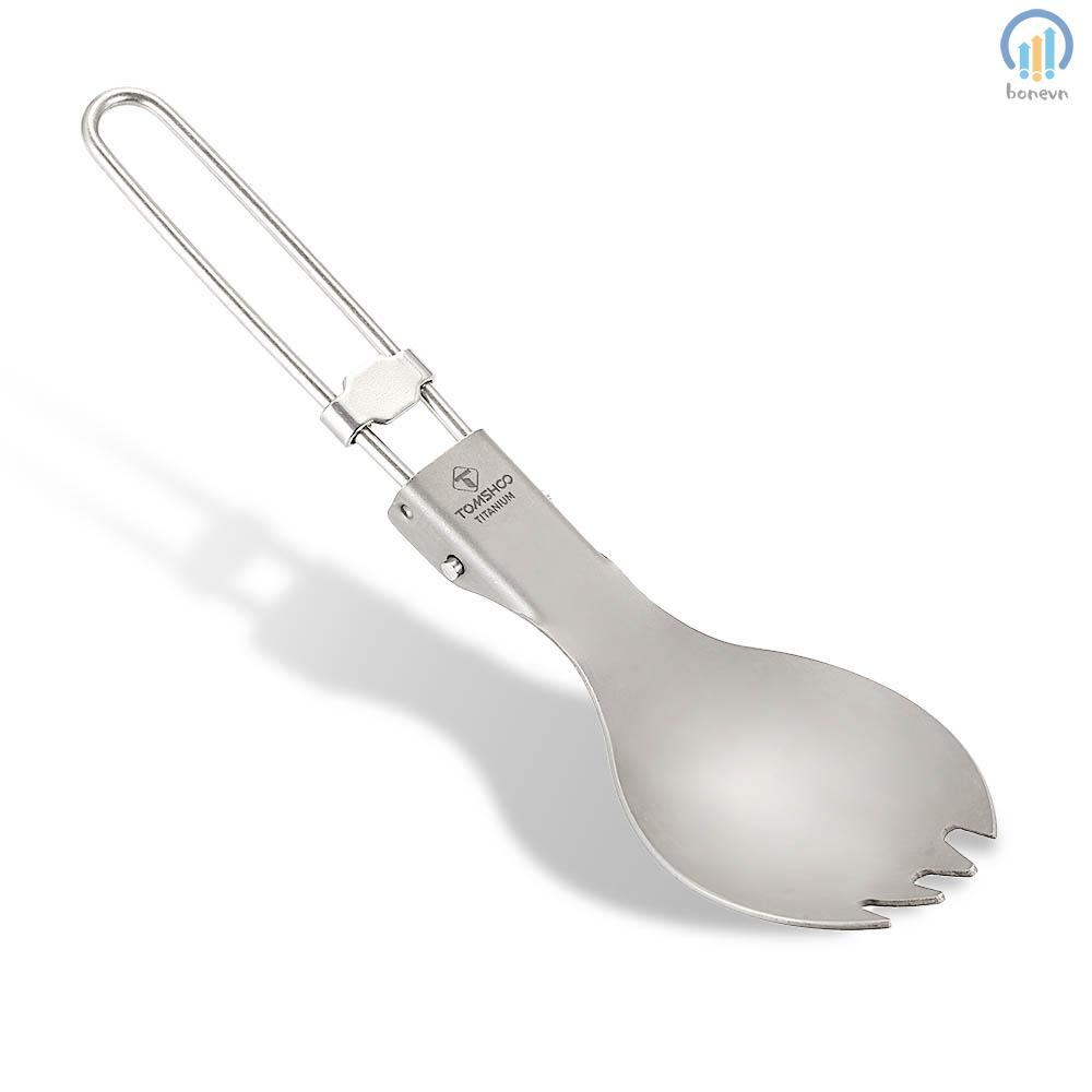 TOMSHOO Titanium Dinner Spork for Outdoor Adventures