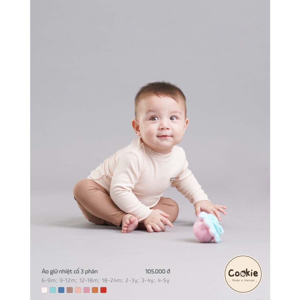 Áo giữ nhiệt cổ 3p Cookie cho bé trai/bé gái