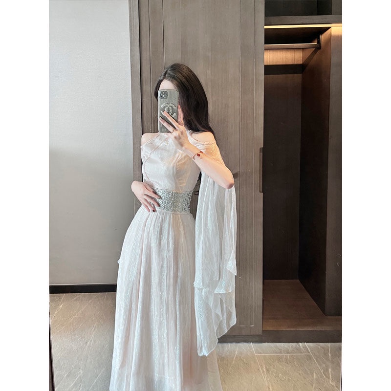 Đầm Sườn Xám Cách Tân Trễ Vai Dài Tay Thời Trang Dành Cho Nữ