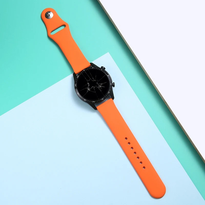 Dây Đeo Đồng Hồ Bằng Silicon Mềm Màu Kẹo 18mm 20mm 22mm Cho samsung huami huawei gt4 41mm 46mm garmin haylou