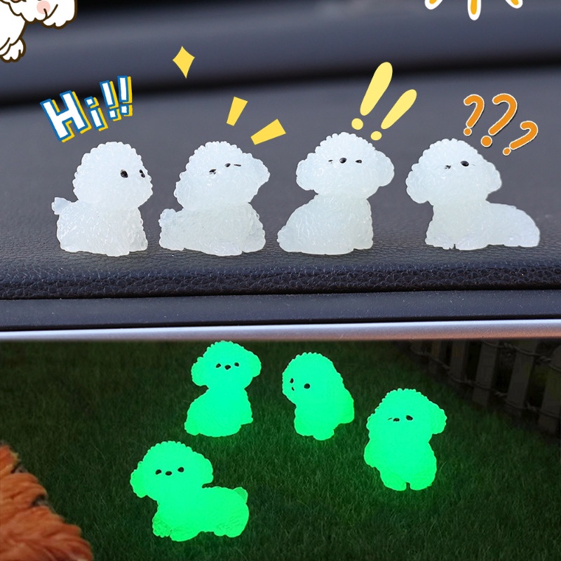 Diy Bộ Trang Trí Gương Chiếu Hậu / Bảng Điều Khiển Trung Tâm Xe Hơi Hình Cún Con Nhỏ Nhắn Dễ Thương