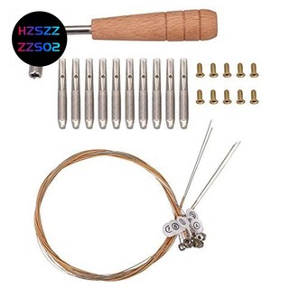 Bộ 10 cái đinh tán + 10 đinh tán hình chữ l + 10 dây cờ lê cho dây đàn lyre harp