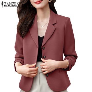 Zanzea áo khoác len đan móc dáng dài màu trơn cho nữ