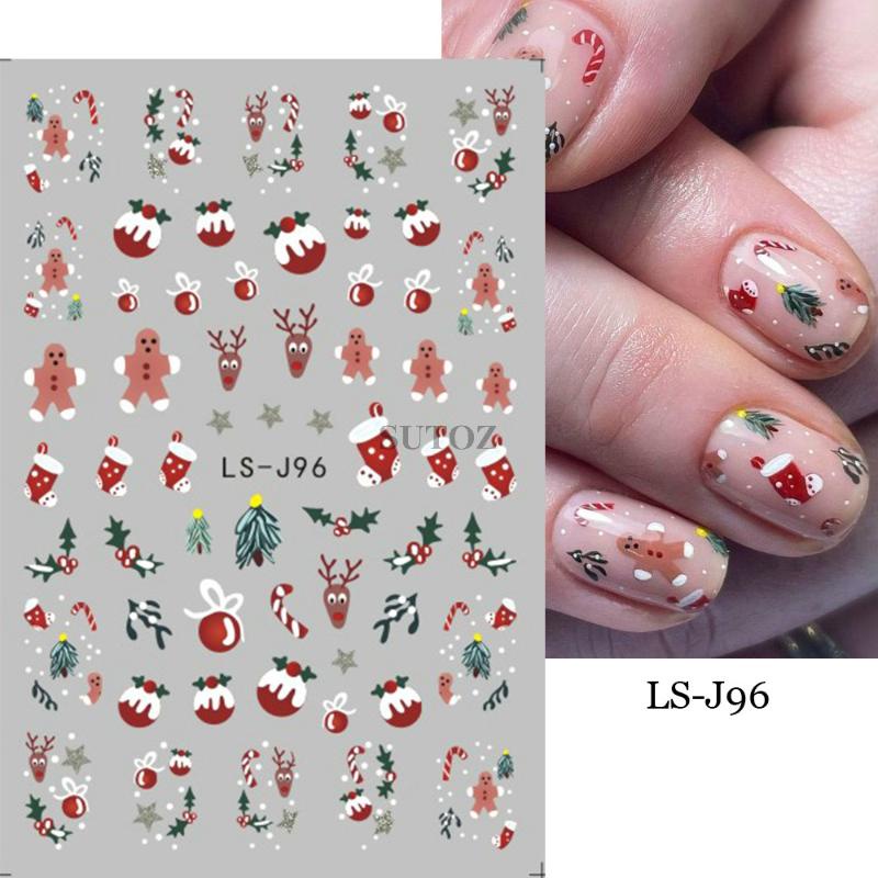 Đề Can Dán Móng Tay Họa Tiết Hoạt Hình Ông Già Noel / Chuông Giáng Sinh 2023 Cho Bé
