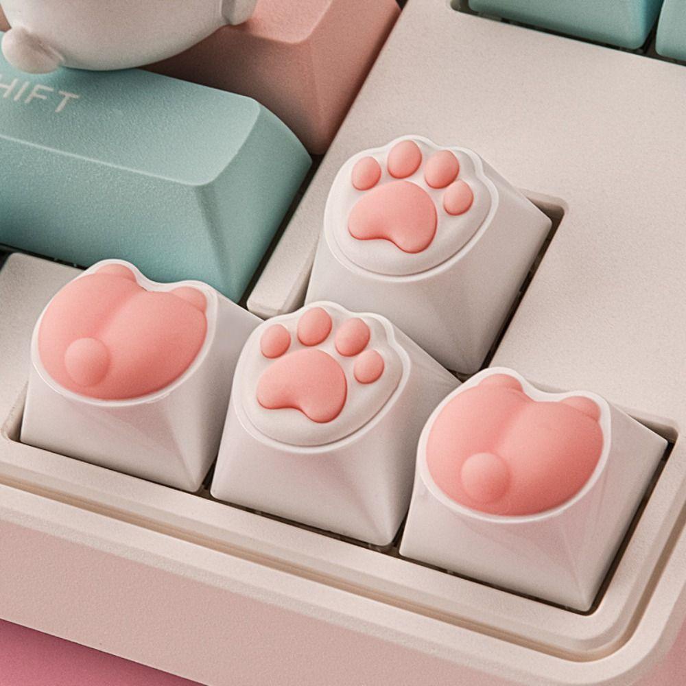 Shanhai Móc Khóa Hình Dấu Chân Mèo corgi Có Đèn led Nhiều Màu Sắc Tháo Rời Được
