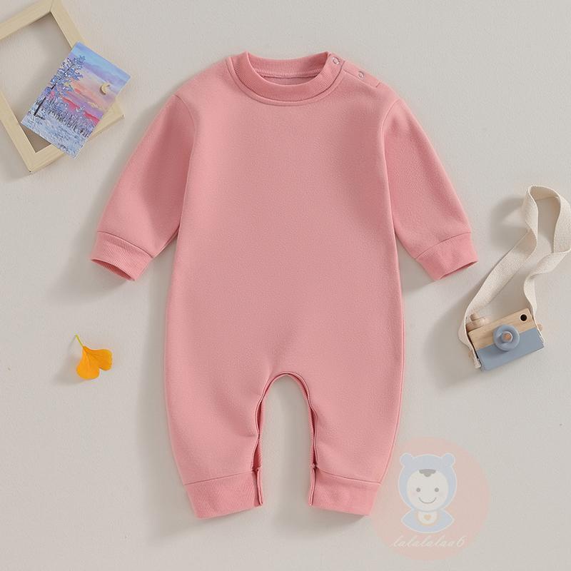 Bộ Áo Liền Quần Dài Tay Bằng Lông Cừu Màu Trơn Cho Bé laa6-toddler