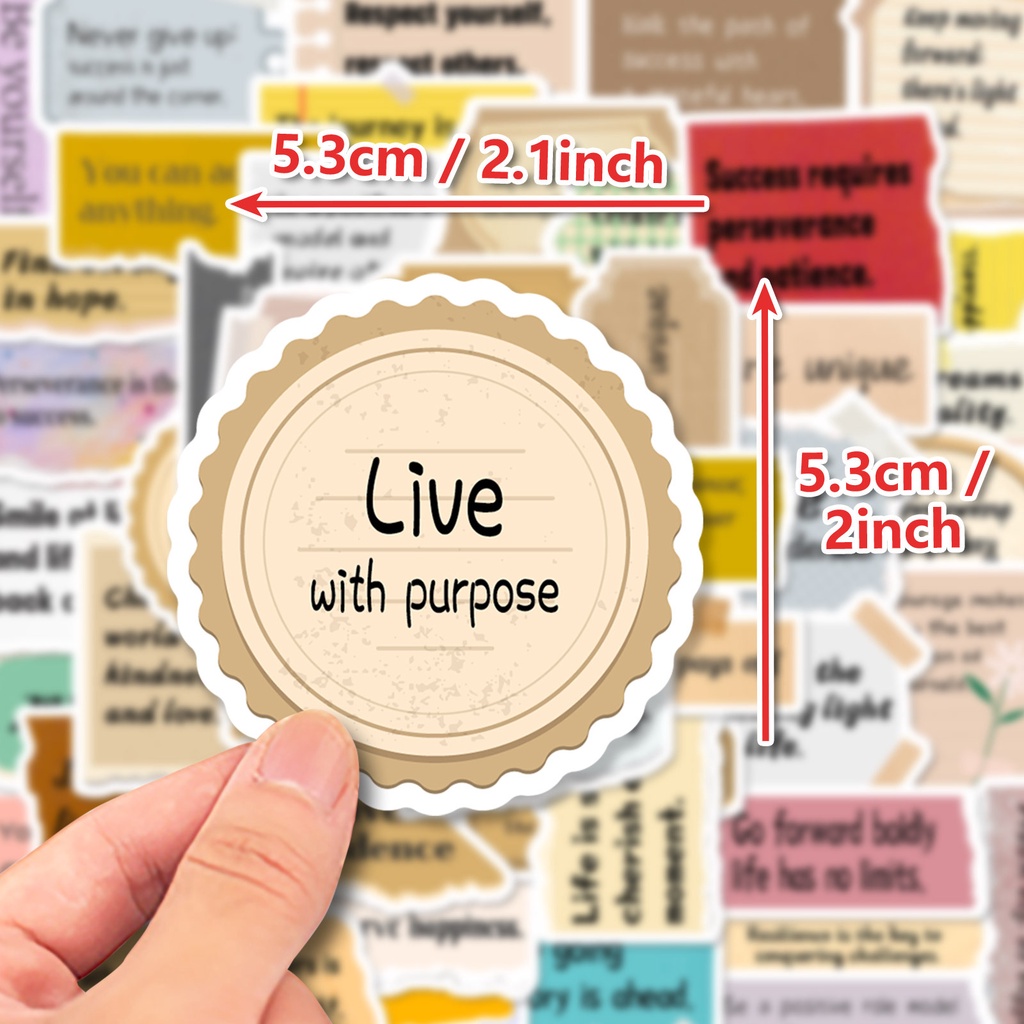 Bộ 50 Miếng Dán Viết Chì Hình Dạng Không Đều graffiti Truyền Cảm Hứng Cho Mũ Bảo Hiểm / Xe Đạp / Đề Canlanstickersworld