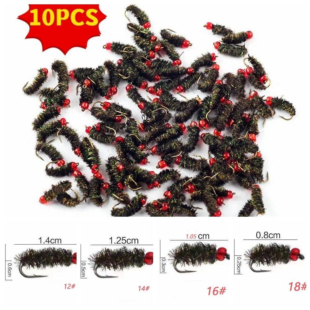 Set 10 Mồi Câu Cá Giả Bằng Thép carbon 12 # / 14 #