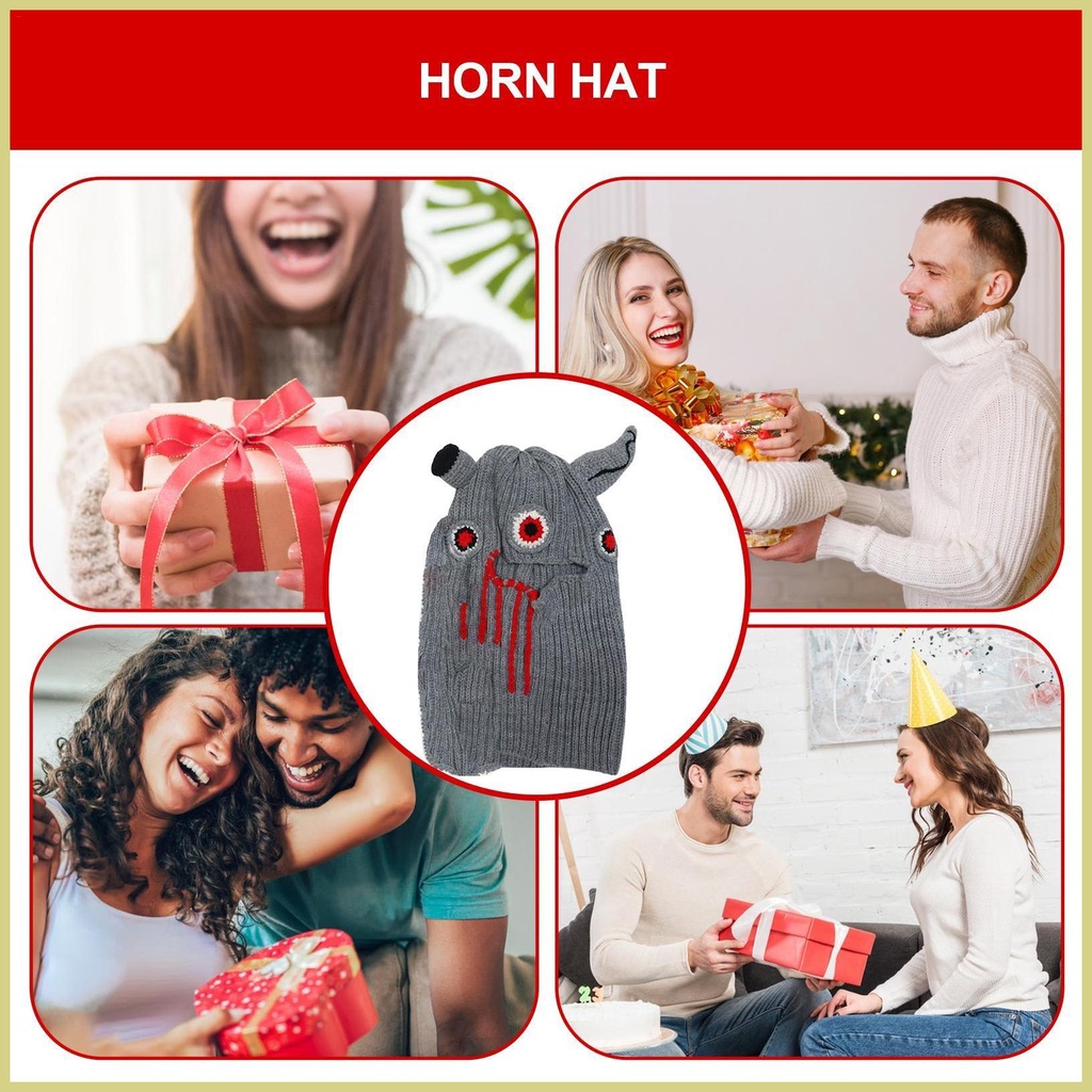 Mũ Len Trùm Đầu Có Sừng Che Mắt Giữ Ấm Khi Đi Cắm Trại / Thể Thao Ngoài Trời Thời Trang aseavn aseavn