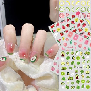 Sticker dán móng nghệ thuật 3d hình trái cây / dưa hấu / dưa hấu / chanh / cherry mới