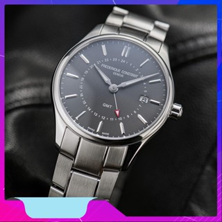 Đồng hồ chính hãng nam Frederique Constant Classic Quartz GMT 40mm FC-252DGS5B6B - Máy pin Thụy Sĩ - Kính Sapphire NEW