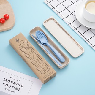 Bộ Đũa Thìa Dĩa Làm Từ Thân Lúa Mạch-GIOVA