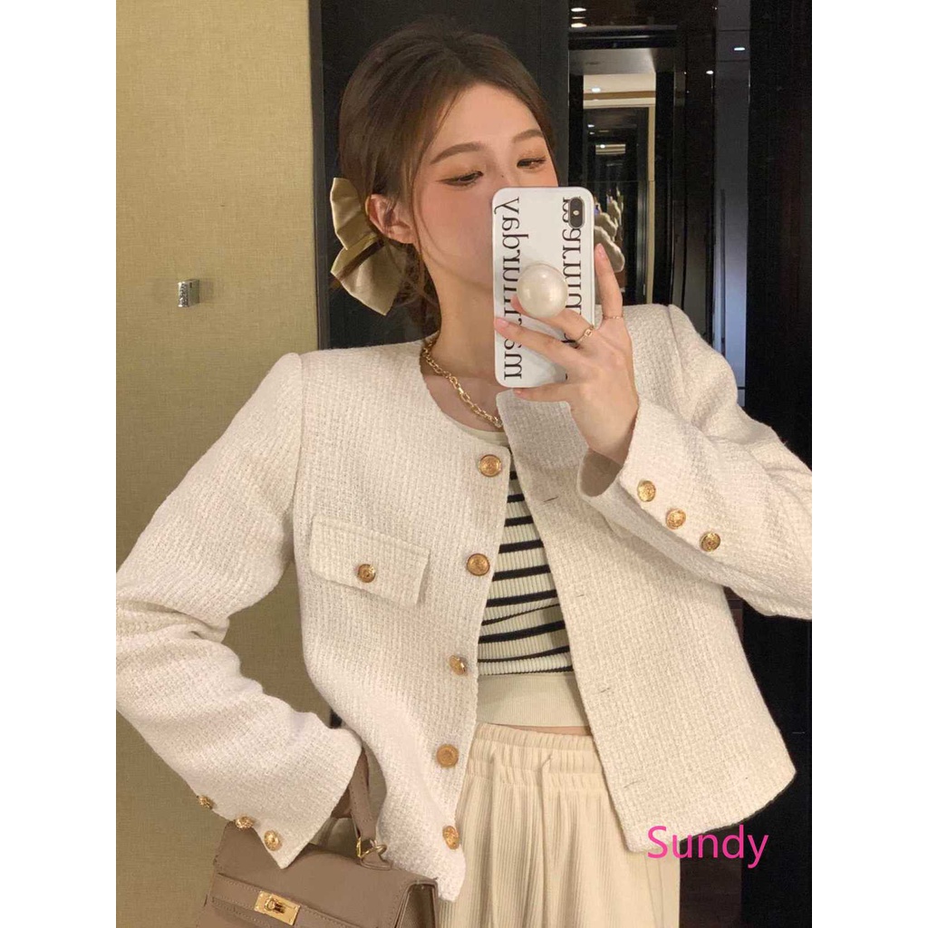 Áo Khoác cardigan Dáng Rộng Thời Trang Mùa Thu Phong Cách Pháp Thanh Lịch Cho Nữ