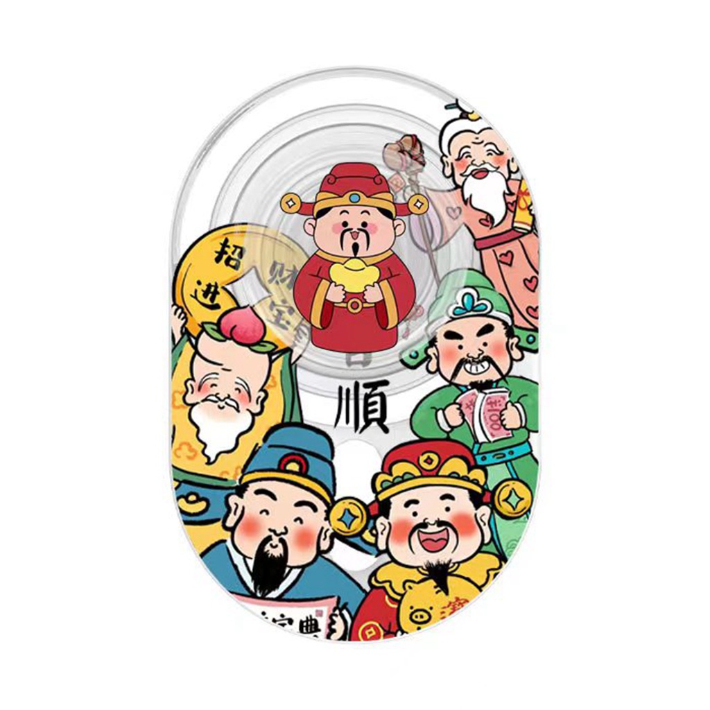 Giá Đỡ Điện Thoại / Máy Tính Bảng Bằng pc Chống Rơi Hình oval Họa Tiết Thần Tài Tài Lộc Trung Hoa