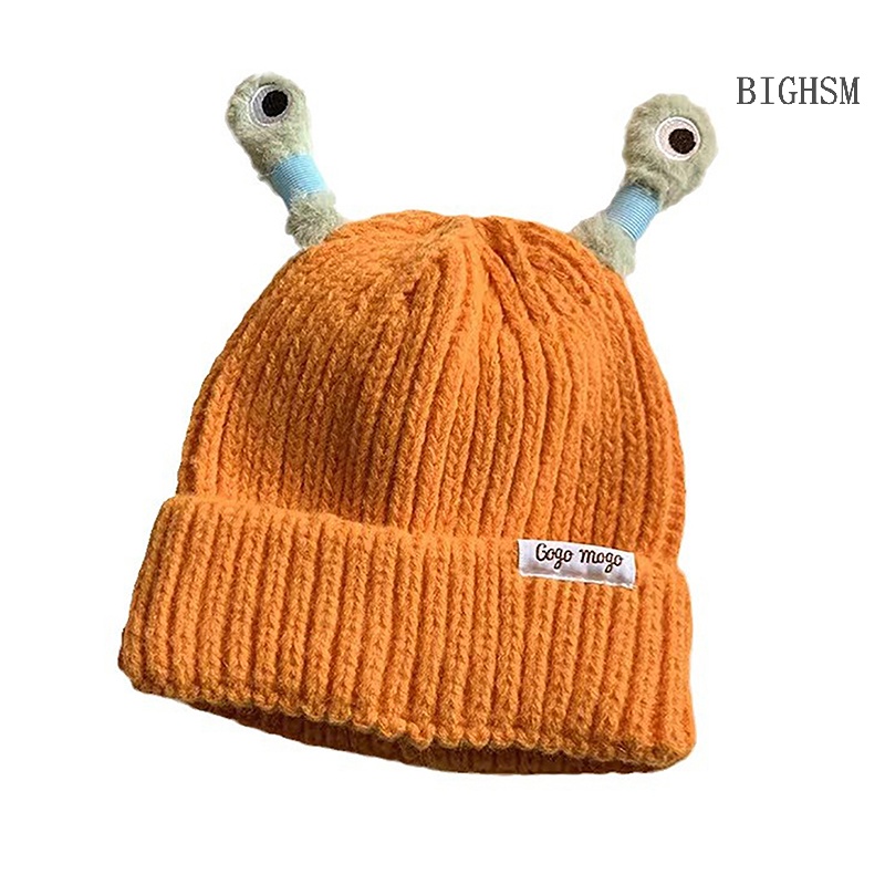 Bighsm 1 Mũ Len beanie Dệt Kim Hình Đôi Mắt Quái Vật Hoạt Hình Có Đèn led Phát Sáng Dành Cho Nữ skk