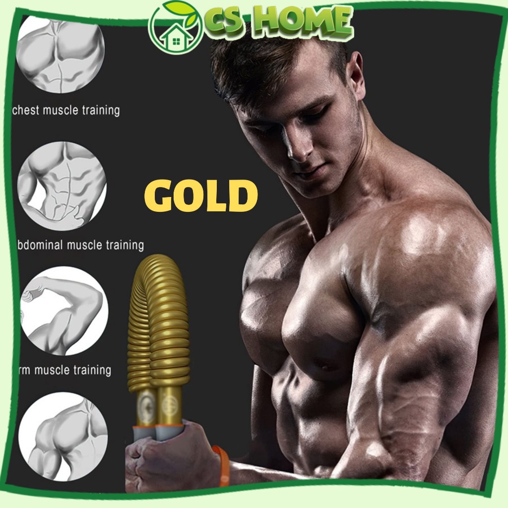 Gậy bẻ tập cơ tay màu vàng mức lực 40kg 50kg 60kg 70kg 80kg 100kg thanh lò xo tập ngực vai luyện tập thể thao tặng ôtô