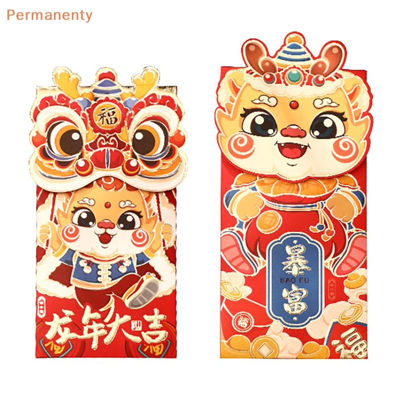 Set 4 Bao Lì Xì Năm Mới 2024 Màu Đỏ May Mắn