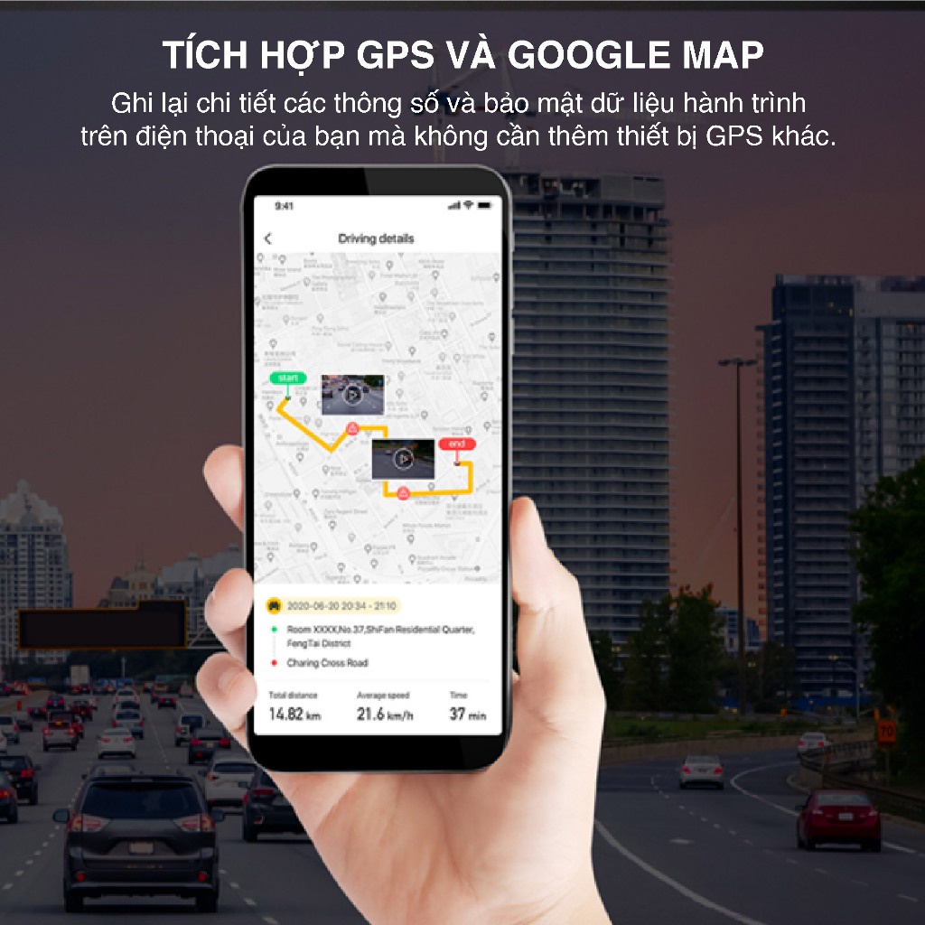 Bộ đôi camera hành trình Botslab G500H 360 Dash Cam | cam 3K+720P | tích hợp GPS | cảm biến G-Sensor | bảo hành 24 thá