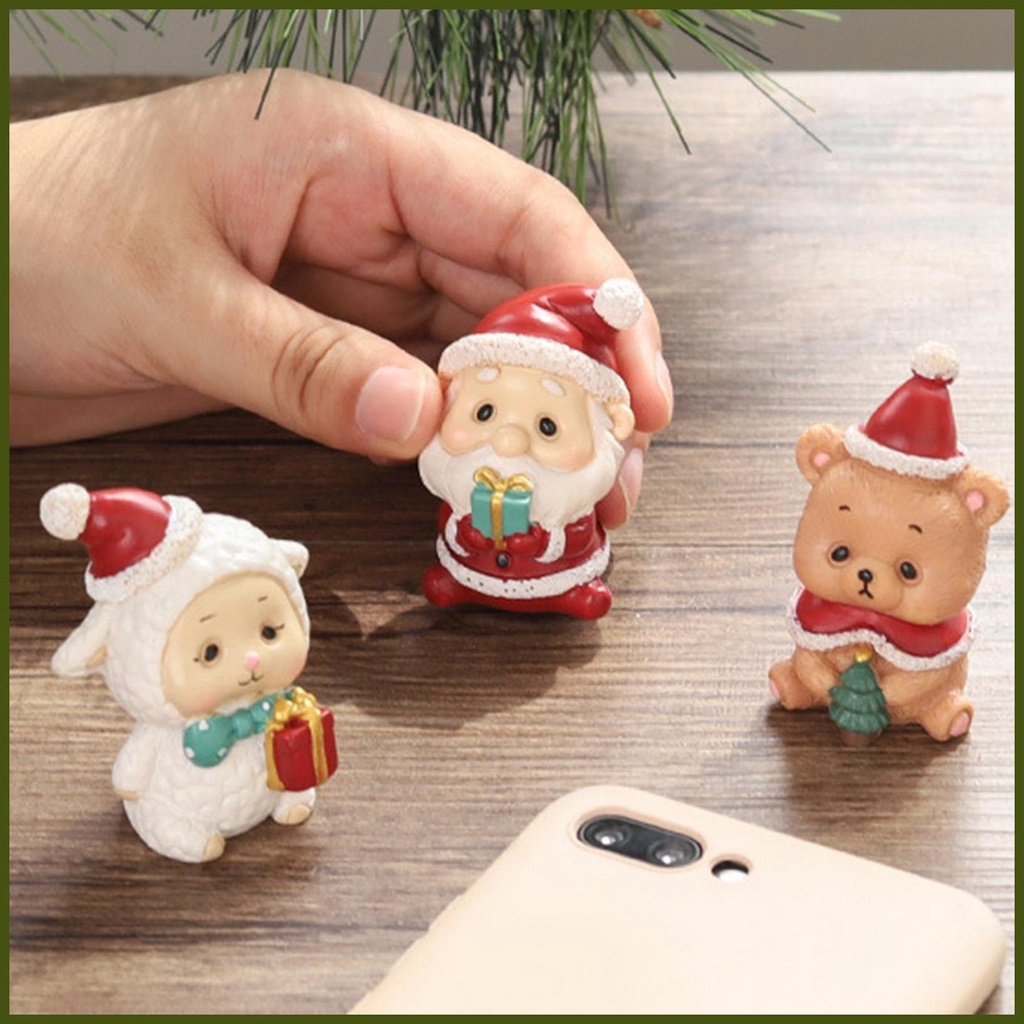 Mô Hình Động Vật mini Bằng Nhựa resin Để Bàn Trang Trí Giáng Sinh