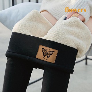 Quần legging len cừu lưng cao co giãn giữ ấm mùa đông cho nữ