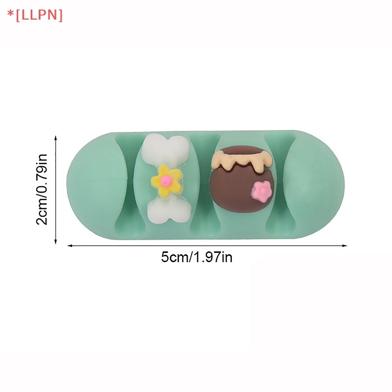 Bộ 2 Kẹp Cố Định Dây Cáp Bằng Silicon Họa Tiết Hoạt Hình Dễ Thương Tiện Dụng Cho usb / Tai Nghe