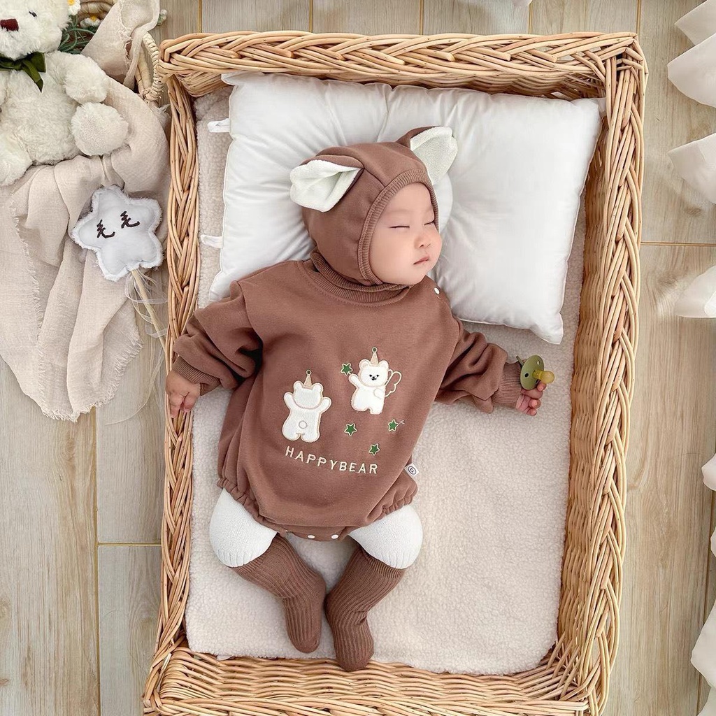 Bộ body dài tay bodysuit áo liền quần bộ đồ liền thân Babyshop88 cho bé trai bé gái M12.8.23-7