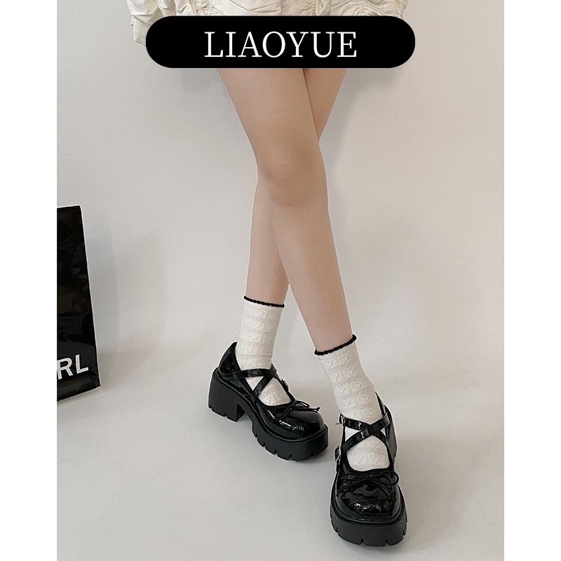 LIAOYUE Giày búp bê nữ Giày Mary jane đế bệt Đế da mềm đế êm Thoải Mái Xinh Xắn  B22G022 34Z230821