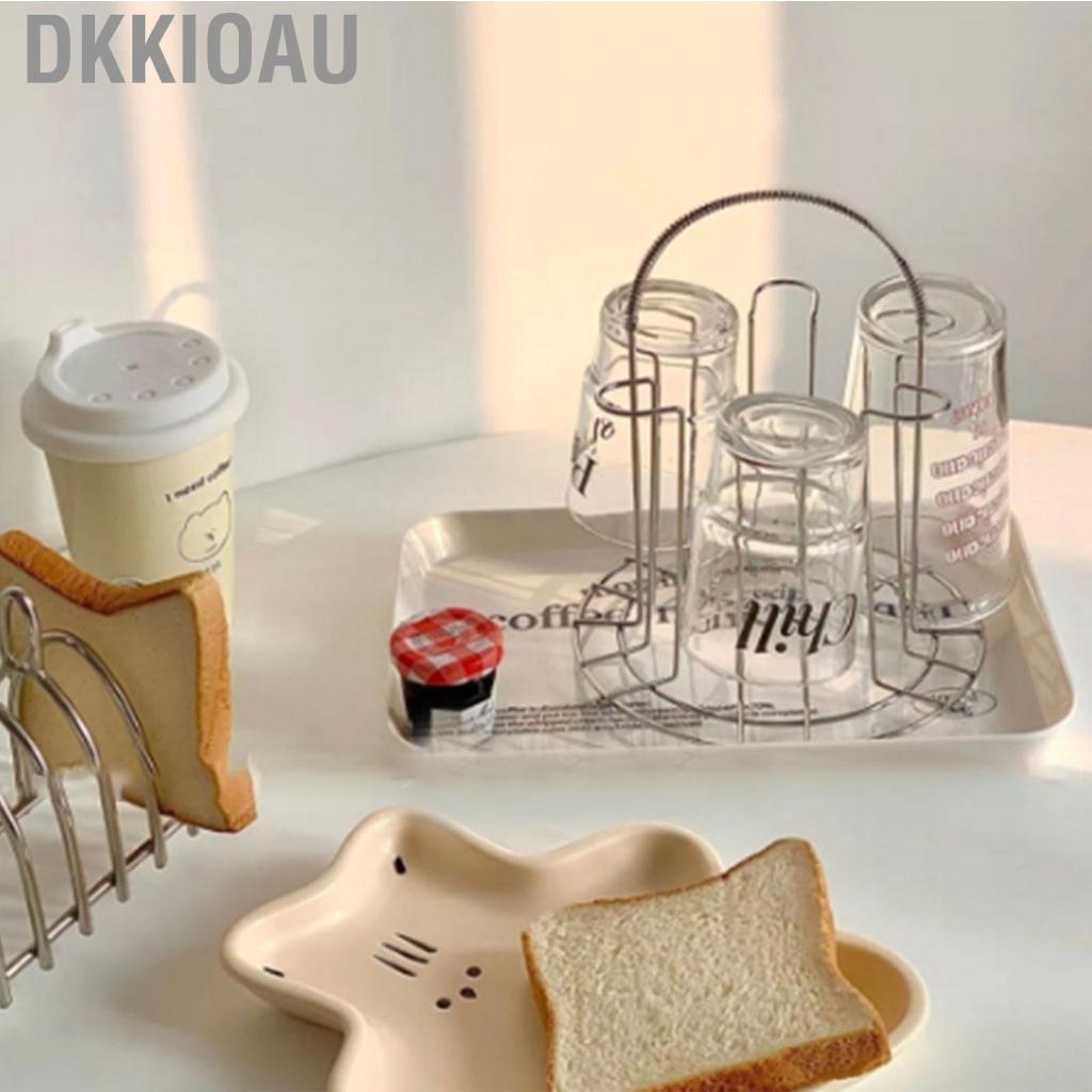 Dkkioau Glass Water Cup Rack Bracket Stainless Steel Household Draining Storage Holder for Party
