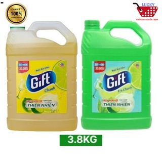 Can Nước rửa chén Gift 3,8kg hương Trà Chanh -Hàng chính hãng công ty
