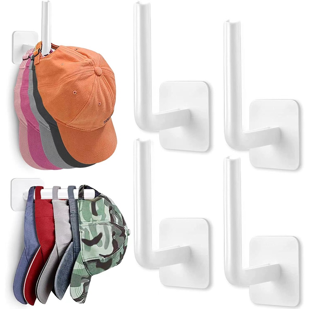Set 2 / 4 / 6 / 8 Móc Treo Mũ Lưỡi Trai Dán Tường Tiện Lợi