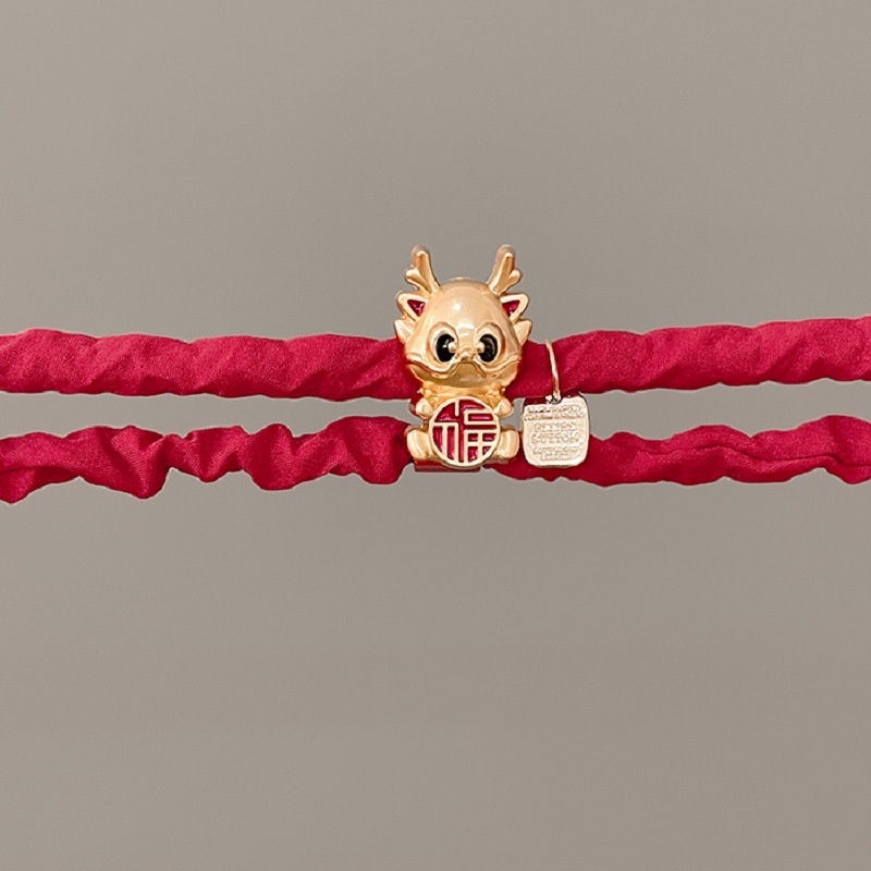 Dây Buộc Tóc Cao Su Co Giãn Hình Rồng Năm Mới 2024