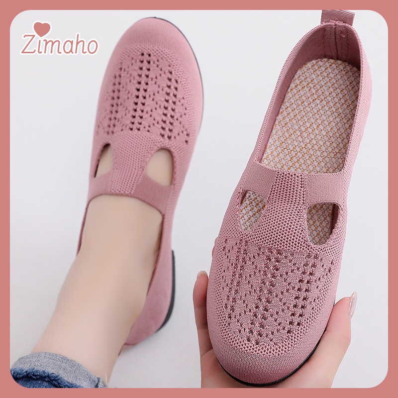 ZIMAHO❤ Giày Thể Thao Giày Bốt Mũi Tròn Tối Giản Nhẹ Nhàng Và Không Khí Và Có Hàng Đầu Tròn Cho Nữ
