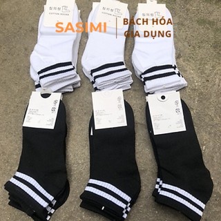 Tất kẻ sọc, tất 2 sọc hàn quốc cổ ngắn sasimi