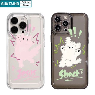 Suntaiho ốp lưng iphone Xinh đẹp Trong Suốt In Hình Chó Mèo Ốp Điện Thoại tpu Mềm Chống Sốc Cho iphone 15 14 13 12 11 pro max ip 7 8 plus x xs xr xsmax