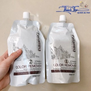 Bộ bóc màu đỏ đen, màu oxy hóa Pallamina Color Remover Hair 500mlx2