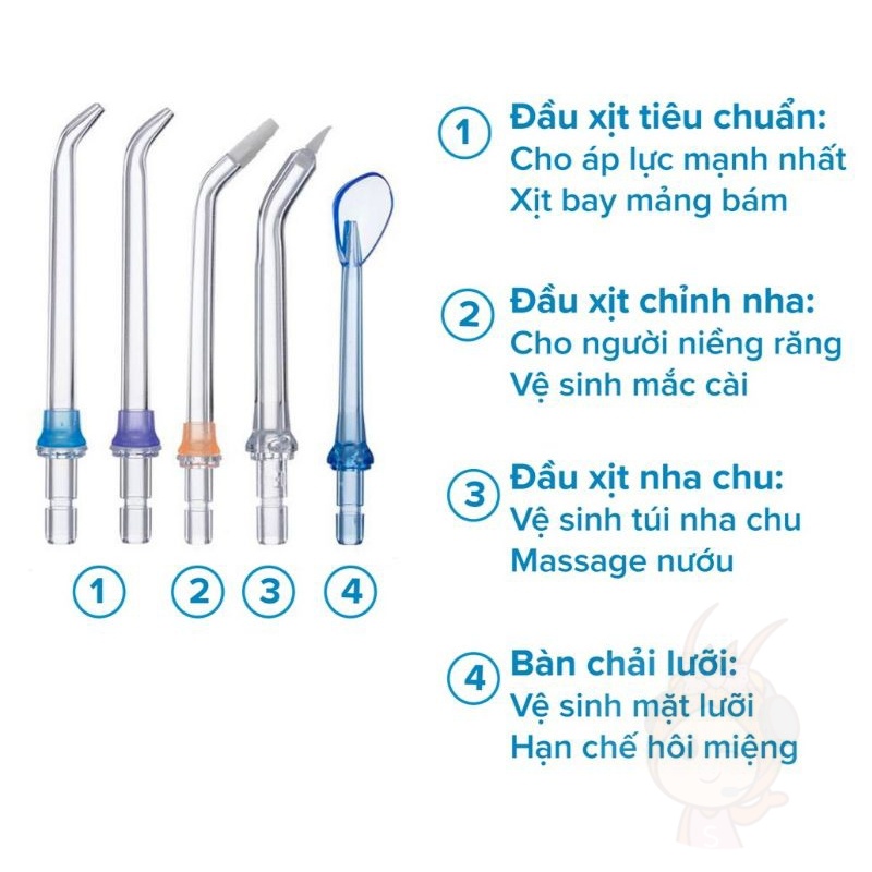 Phụ kiện đầu tăm, túi vải, cốc sạc, dây sạc, hộp đựng đầu tăm cho máy tăm nước H2OFLOSS HF6P, HF9P ACS247