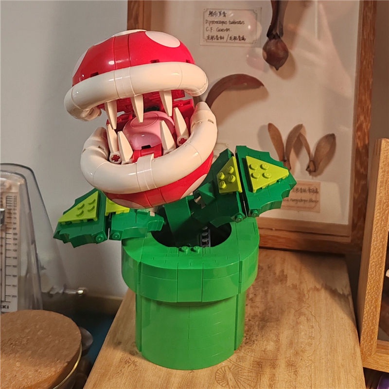 Khối xây dựng Khối xây dựng Super Mario Piranha Swallow Flower 71426 Đồ chơi lắp ráp cho trẻ em Cậu 