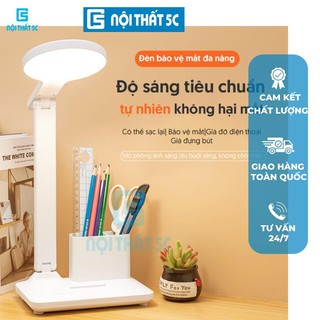 Đèn Tròn Để Bàn Tích Điện Được Bảo Vệ Mắt Làm Đèn Học, Đèn Bàn Học Sinh Kèm Hộc Tủ 3 Chế Độ Màu Đèn Điều Chỉnh Dễ Dàng