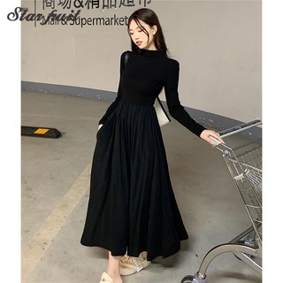 Đầm Cổ Cao Tay Dài Ôm Dáng Phong Cách Pháp Thời Trang Xuân Thu Kiểu Mới