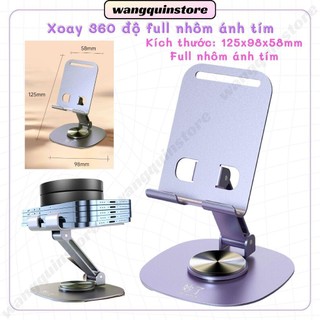 Giá đỡ điện thoại xoay 360 độ hợp kim nhôm Chân đế đỡ tablet nhỏ gọn chân đỡ điện thoại kẹp điện thoại gấp gọn xoay 360